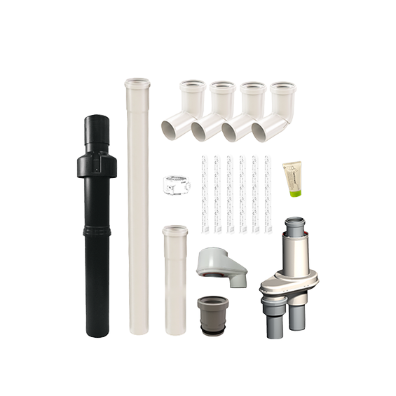 group of innoflue lite vent fittings